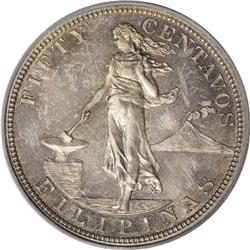 Philippines: USA Administration 50 Centavos Proo