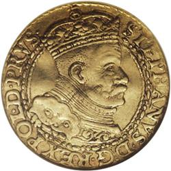 Poland: Danzig. Stephan Bathori. Gold Ducat 1586