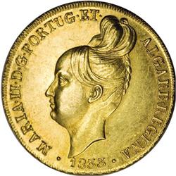 Portugal: Maria II gold Peca (6400 Reis) 1833, K