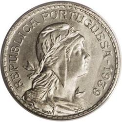 Portugal: Republic Escudo 1939, KM578, MS63 ANAC