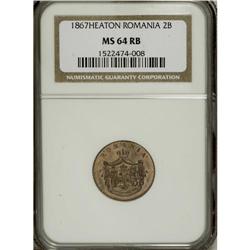 Romania: Kingdom, Heaton Mint set 1867, 2 Bani K