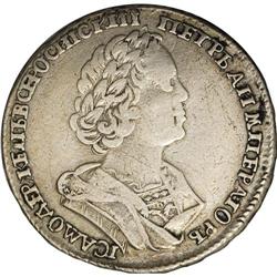 Russia: Peter I. Poltina (1/2 Rouble) 1724, Bust