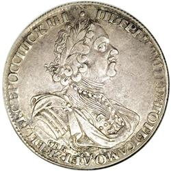 Russia: Peter I. Sun Rouble 1724 C??, Bust right
