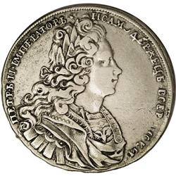 Russia: Peter II. Rouble 1727, Moscow, Laureate