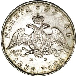 Russia: Nicholas I. Rouble 1831 C??-H?, Crowned