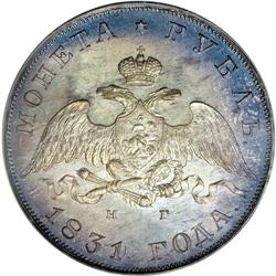 Russia: Nicholas I. Rouble 1831/0 C??-H?, Crowne