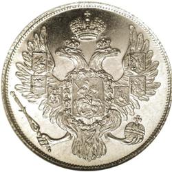 Russia: Nicholas I. Platinum 3 Roubles 1831 C??,