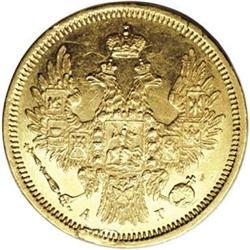 Russia: Nicholas I. Gold 5 Roubles 1852 C??-A?,
