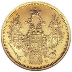Russia: Nicholas I. Gold 5 Roubles 1855 C??-A?,