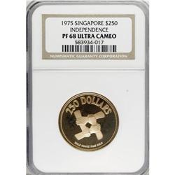 Singapore: Republic gold $250 1975, KM-13, Indep