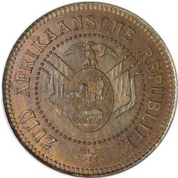 South Africa: Republic bronze pattern Penny 1874