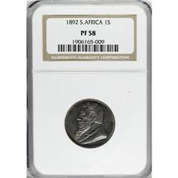 South Africa: Republic Shilling 1892, KM-5, PR58
