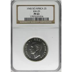 South Africa: George VI 2 shillings 1945, KM-29,