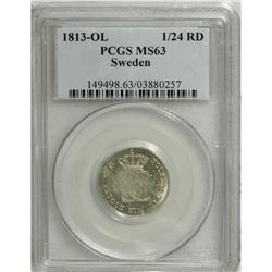 Sweden: Carl XIII 1/24 Riksdaler 1813-OL, KM580,