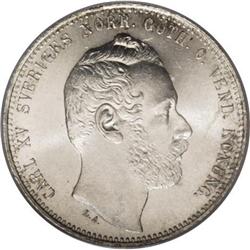 Sweden: Carl XV 2 Riksdaler Riksmynt 1864-ST, KM