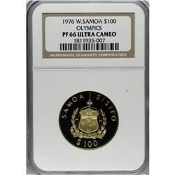 Western Samoa: Gold $100 Olympics 1976, KM-23, w