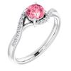 Image 1 : Pink Topaz and Diamond Ring