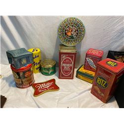 Lot of assorted tins