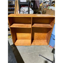 Wood shelf there are two more shelfs just missing the pegs