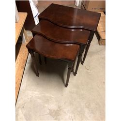Cherry Side Arm Chairs and 3 Nesting Tables