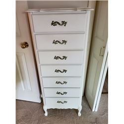 White and Gold Chest and Wooden Wall Harp