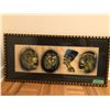 Image 1 : Egyptian heads professionally framed & Stone Ancient God name unknown 11.5” x 15"