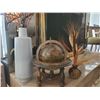 Image 1 : Misc. Home Décor - Decorative Vases & Small Wooden Globe, Wooden Framed Sail Boat