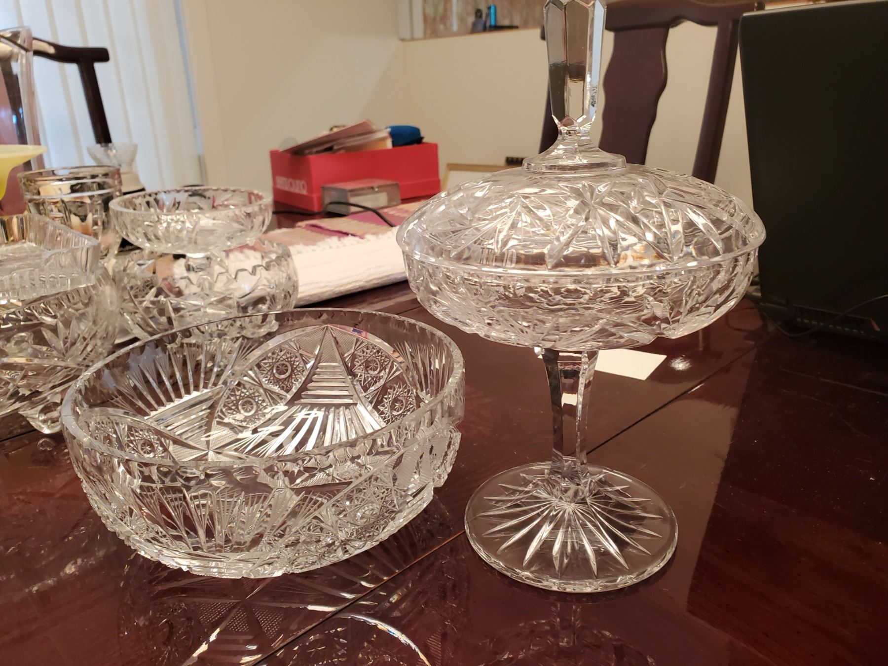 Misc. Crystal Dishware Candy Dishes, Tray, Goblet Beck Auctions Inc.