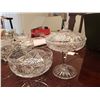 Image 1 : Misc. Crystal Dishware - Candy Dishes, Tray, Goblet