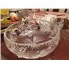 Image 2 : Misc. Crystal Dishware - Candy Dishes, Tray, Goblet