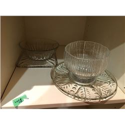 4 Miscellaneous Crystal Serving Dishes
