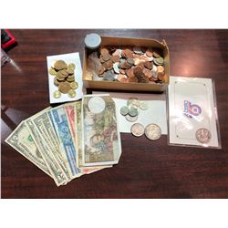 Miscellaneous Face Value Canadian Coins/ World Coins/ World Bills