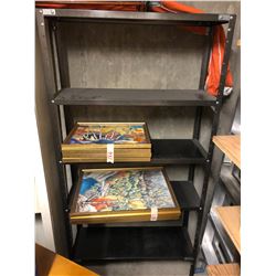 2 Shelving Units & Small Square Folding Table