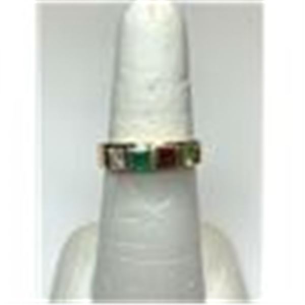 One Diamond and Gemstones Ring