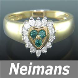 Certified Gem 1.25 ct Emerald & White Sapphire Ring 14k