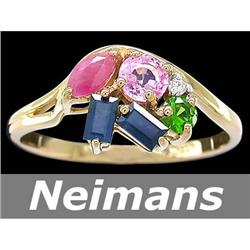 Vintage 1.50 ct Emerald & Diamond Ring 14kt Gold USGL