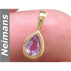 Certified .50 ct Amethyst & Diamond Pendant 14k