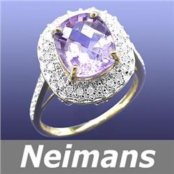 Vintage 3.75 ct Certified Aquamarine & Diamond Ring 14k