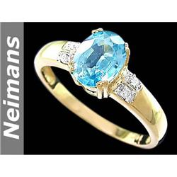 Finest 1.25 ct Certified Peridot & Sapphire Ring 14kt