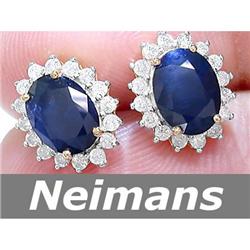 Top Gem 2.25 ct Green Tourmaline & Sapphire Ring 14kt