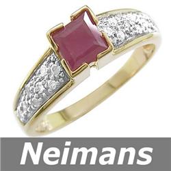 Vintage 3.50 ct Aquamarine & VS Diamond Ring 14kt Gold