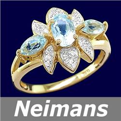 Victorian 12.75 ct Certified Ruby & Sapphire Ring 14kt