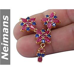 Certified 4.00 ct Amethyst & Sapphire Pendant 14kt Gold