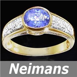 Certified .50 ct Blue & White Diamond Cocktail Ring 14k