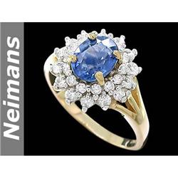 Men's 12.25 ct Certified Sapphire Gents Ring 14kt Gold
