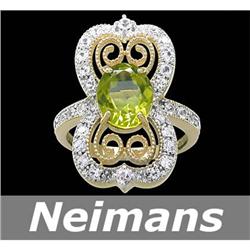 Certified 6.25 ct Amethyst & Diamond Pendant 14kt Gold