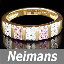 Men's 5.25 ct Ruby & White Sapphire Gents Ring 14K Gold