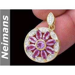 Gem Certified 24.75 ct Green Amethyst Pendant 14kt Gold