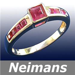 Certified 3.50 ct Ruby & Diamond Eternity Ring 14K Gold