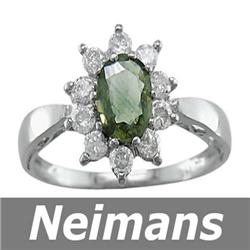 Certified 1.50 ct Yellow & White Sapphire Ring 14k Gold